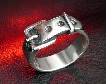 Unique Design - Belt Ring, Sterling Silver, Avant Garde Jewelry