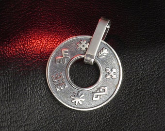 Latvian Ancient Sign Pendant, Sterling Silver, Baltic Jewelry, Good Luck Gift