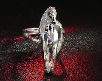 Sterling Silver Horse Ring for Women, Equestrian Ring, Horse Lover Gift, Horse Jewelry