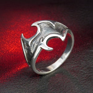 Anillo gótico para hombre, plata de ley oxidada, joyería gótica