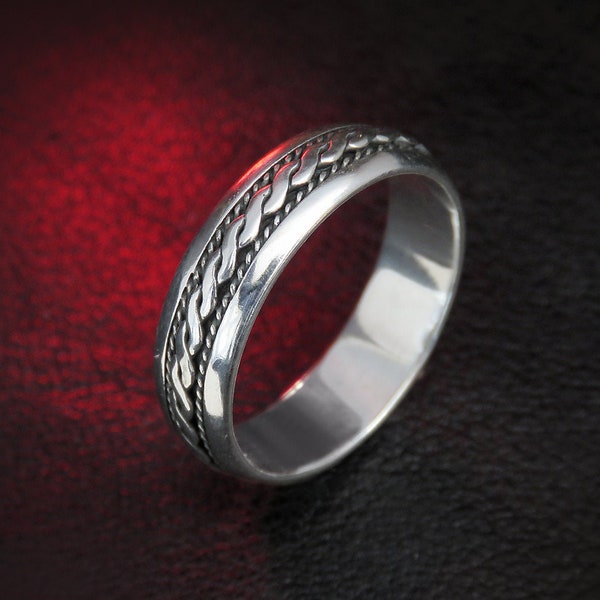 Geflochtenes Sterling Silber Band, Ehering, Geflochtener Ring, Keltisches Band