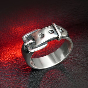 Unique Design Ring - Belt Ring, Sterling Silver, Avant Garde Jewelry