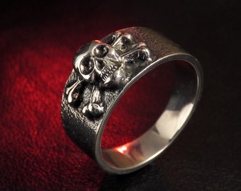 Silver Skull Ring, Pirate Ring, Skull Jewelry