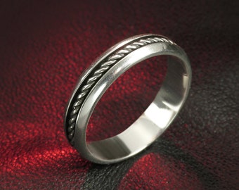 Braided Sterling Silver Band, Celtic Wedding Band