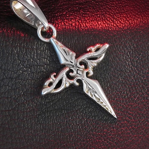 Gothic Cross Pendant, Sterling Silver