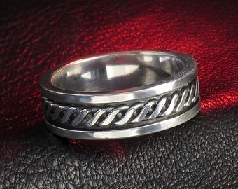 Bande tressée pour homme, Bague tressée pour femme, argent sterling, bande de mariage celtique