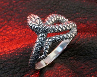 Sterling Silver Snake Ring, Serpent Ring, Snake Jewelry