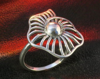 Floral Sterling Silver Ring for Her - Artisan Crafted in Latvia - Romantic Jewelry - Thoughtful Birthday Present