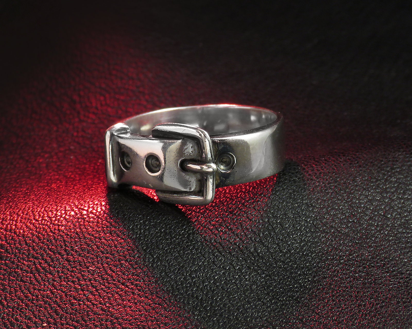 Unique Design Ring Belt Ring, Sterling Silver, Avant Garde Jewelry 