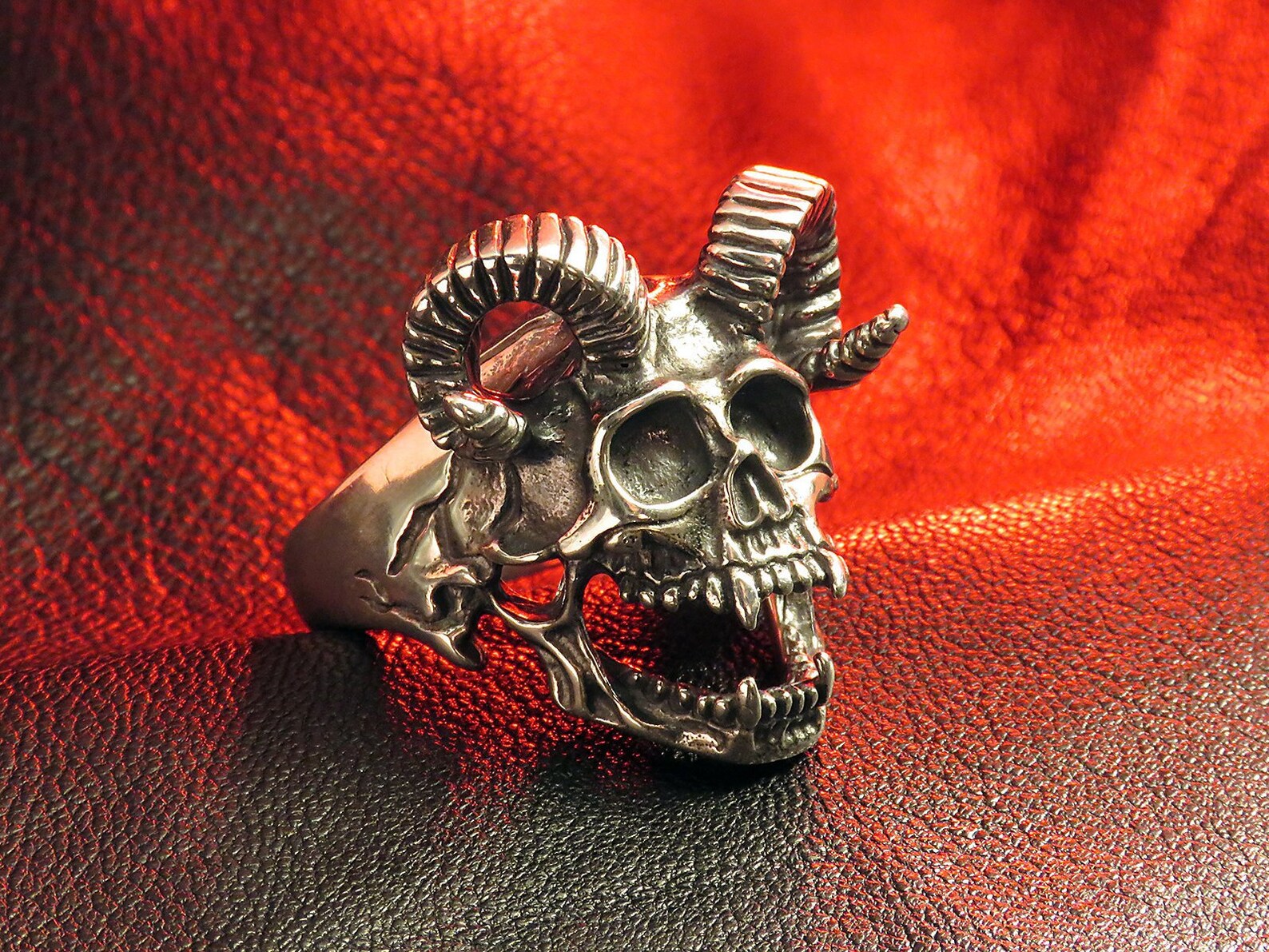 Devil's Skull Ring for Men Skull Jewelry Satanic Ring - Etsy