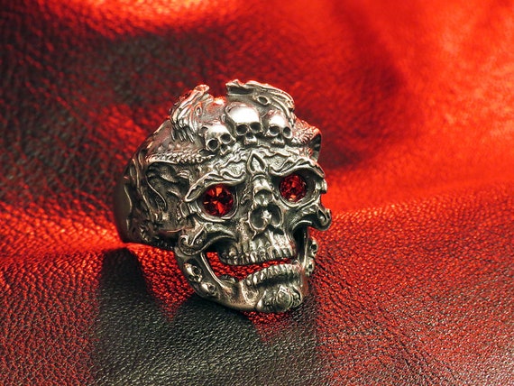 Brutal Silver Skull Ring for Men Skull 