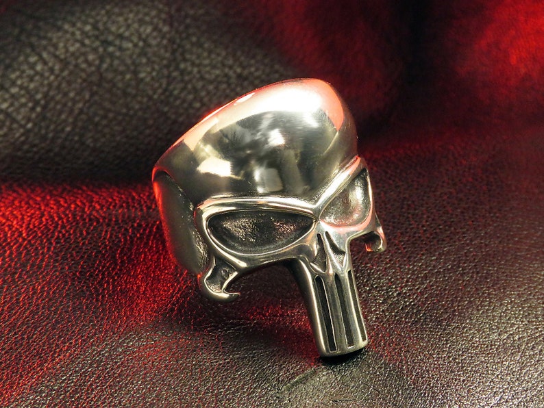 Horror Mask Ring, Sterling Silver, Skull Jewelry 