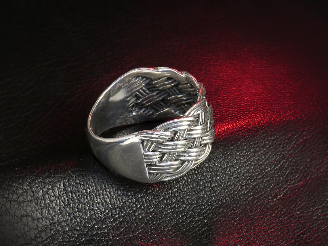 Wide Braided Band for Men Sterling Silver Celtic Ring - Etsy