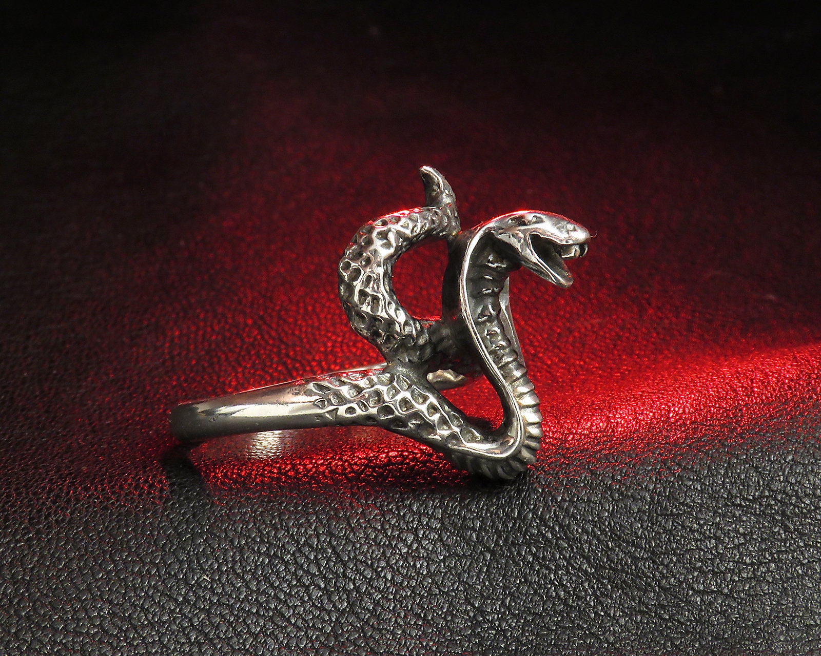 Sterling Silver Snake Ring Snake Jewelry Cobra Ring Etsy
