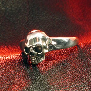 Sterling Silver Skull Ring for Men and Women, Skull Jewelry, Biker Ring, Silver Band, Men's Silver Ring, Occult Jewelry, Women's Skull Ring image 2