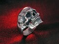 Huge Sterling Silver Skull Ring: Biker Jewelry Art product logo