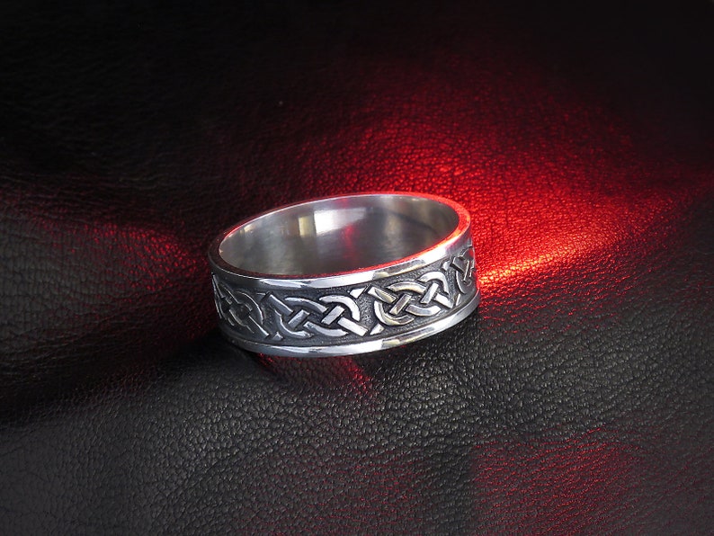 Celtic band Celtic knot ring Celtic jewelry men/'s band gift wedding ring men/'s ring wedding band oxidized silver ring band for women