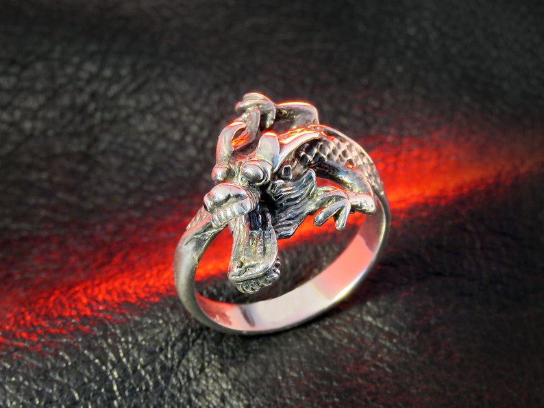 Dragon Ring Sterling Silver Ring for Women Dragon Jewelry Etsy