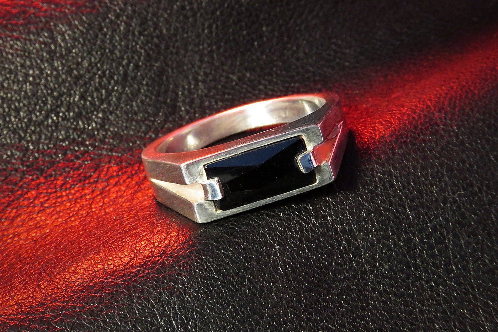 Black Gemstone Ring for Men Classic Men