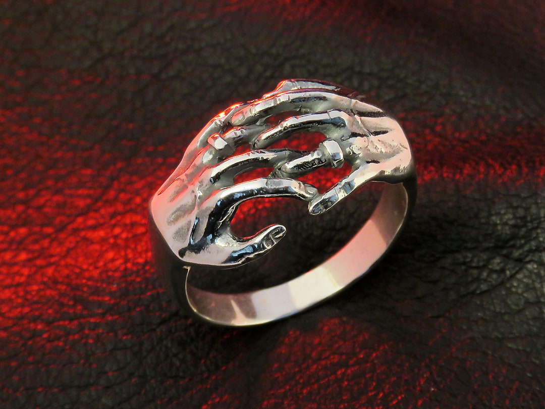 Handshake Ring Sterling Silver Promise Ring Etsy