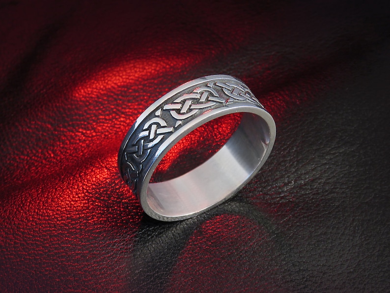Celtic band Celtic knot ring Celtic jewelry men/'s band gift wedding ring men/'s ring wedding band oxidized silver ring band for women