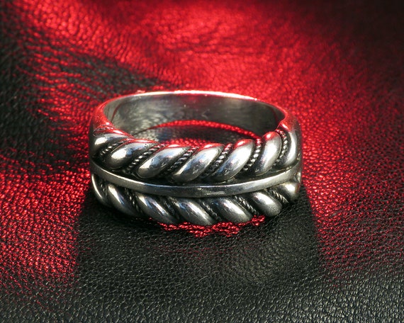 Bague argent tressé homme