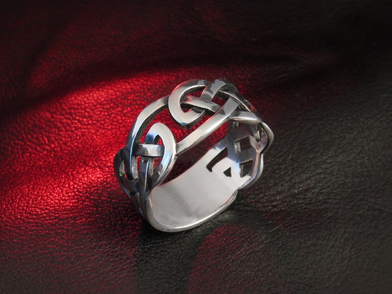 Celtic Band Sterling Silver Wide Knotted Band Celtic Jewelry Etsy