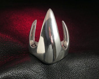 Anillo de garra gótica de plata de ley: joyería steampunk para motociclistas