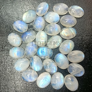 Natural Rainbow Moonstone Oval Cabochon Flat Back Loose Gemstone 3X4,4x6,5x7,6x8,7x9,7X10,8x10,9x11,10x12,10x14,12x16,13x18,18x25,30x40 mm