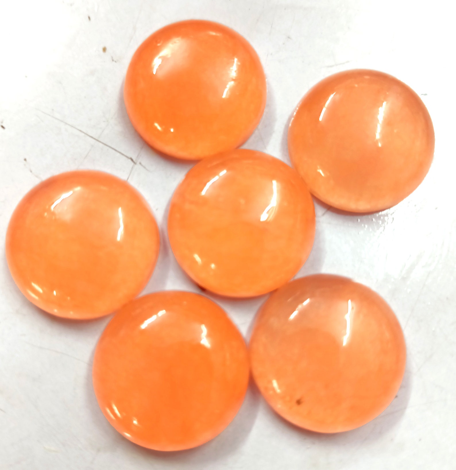 Natural Peach Quartz Round shape/Heated Quartz Cabochon Etsy