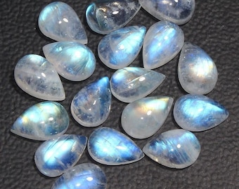 Natural Rainbow Moonstone Pear Cabochon Calibrated size Loose 3x5,4x6,5x7,6x8,7x10,9x13,8x12,10x14,12x16,13x18,15x20,16x22,18x25,20x30 mm