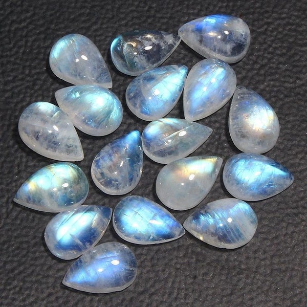 Natural Rainbow Moonstone Pear Cabochon Calibrated size Loose 3x5,4x6,5x7,6x8,7x10,9x13,8x12,10x14,12x16,13x18,15x20,16x22,18x25,20x30 mm