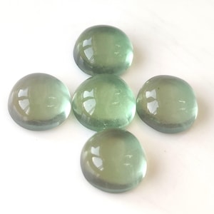 AAA Quality Natural Flourite Round Shape Cabochon Flat Back Calibrated Sizes 3x3 mm, 4x4 mm, 5x5 mm, 6x6 mm, 7x7 mm, 8x8 mm, 9x9 mm, 10x10mm