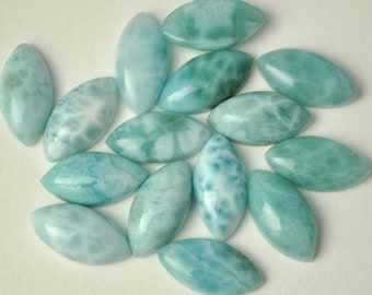 AAA Natural Larimar Marquequise Cabochon Calibrado Tamaño Piedra Preciosa Suelta 8x4,10x5,12x6,14x7,16x8,18x9,20x10,22x11,24x12,26x13mm,14x28mm,15x30 mm