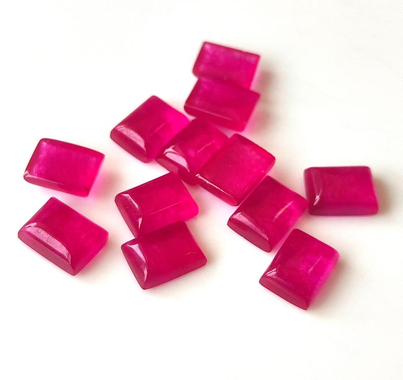 Red Ruby Quartz Gemstone Rectangle Cabochon Flat Back Calibrated Size 3x5,4x6,5x7,6x8,7x9,8x10,9x11,10x12,10x14,12x16,13x18,15x20,20x30 mm image 8