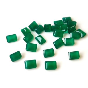 Natürliche Grüne Onyx Rechteck Facettierte Lose Edelstein kalibriert Größe 3x5,4x6,5x7,6x8,7x9,8x10,10x12,10x14,12x16,13x18,15x20,18x25,20 x 30 MM