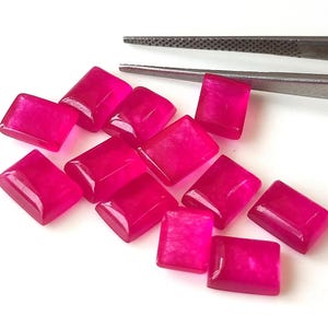Red Ruby Quartz Gemstone Rectangle Cabochon Flat Back Calibrated Size 3x5,4x6,5x7,6x8,7x9,8x10,9x11,10x12,10x14,12x16,13x18,15x20,20x30 mm image 3