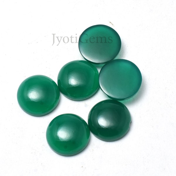 Green Onyx Round Flat Back Cabochon  Natural Loose Gemstone 2,3,4,5,6,7,8,9,10,11,12,13,14,15,16,17,18,20,21,22,23,25,30,40,50 MM