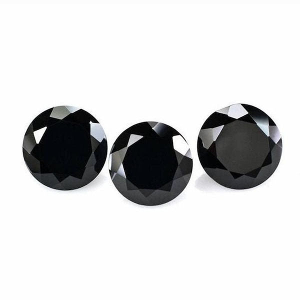 2 mm to 40 mm Natural Black Onyx Faceted Round Cut Calibrated Loose Gemstone 2,3,4,5,6,7,8,9,10,11,12,14,15,18,20,22,24,25,26,30,35,38,40 MM