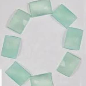 Natural Aqua Chalcedony Rectangle Rose Cut Flat Back Calibrated Size 3x5,4x6,5x7,6x8,7x9,8x10,10x12,10x14,12x16,13x18,15x20,18x25,20x30 MM