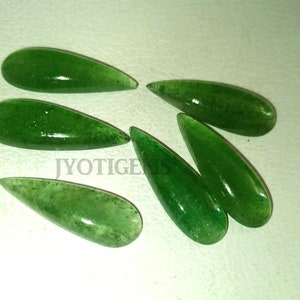 Natural Green Quartz Cabochon Long Pear shape Loos Gemstone Calibrated Sizes 5x10,8x16,8x24,9x18,9x27,10x20,10x30,11x22,11x33,12x24,12x36 mm