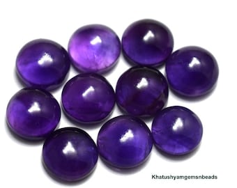 2mm-22mm Natural Amethyst Round Cabochon Flat Back Calibrate size Loose Gems 2,2.5,3,4,5,6,7,8,9,10,11,12,13,14,15,16,17,18,19,20,21,22 MM