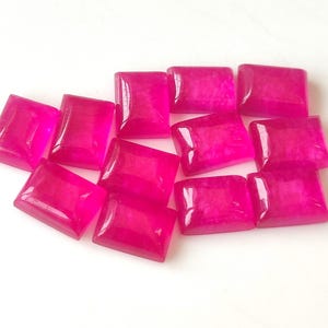 Red Ruby Quartz Gemstone Rectangle Cabochon Flat Back Calibrated Size 3x5,4x6,5x7,6x8,7x9,8x10,9x11,10x12,10x14,12x16,13x18,15x20,20x30 mm image 2