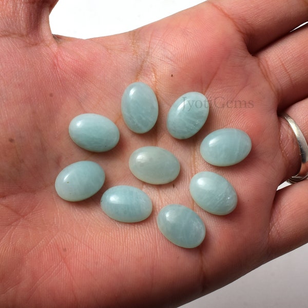 Natural Amazonite Oval Cabochon Flat Back Calibrated Size Loose Gemstone 3x5,4x6,5x7,6x8,7x9,8x10,10x12,10x14,13x18,15x20,18x25,20x30 MM