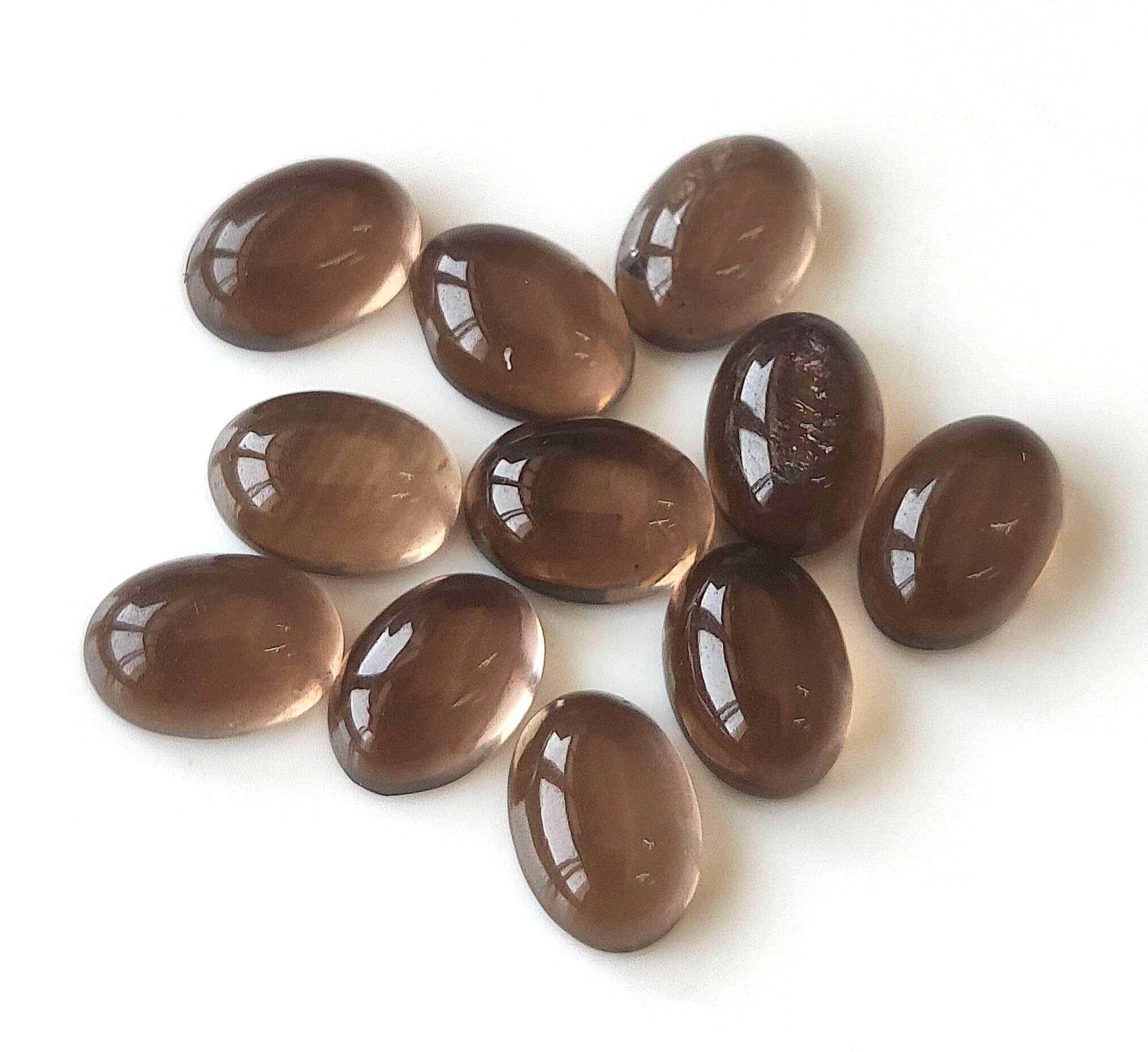 Natural Smoky Quartz Oval Cabochon Calibrated Size Loose Gemstone 3x5,4x6,5x7,5x8,6x8,6x9,7x9,8x10,10x14,12x16,13x18,15x20,18x25,20x30 MM