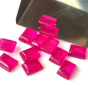 Red Ruby Quartz Gemstone Rectangle Cabochon Flat Back Calibrated Size 3x5,4x6,5x7,6x8,7x9,8x10,9x11,10x12,10x14,12x16,13x18,15x20,20x30 mm image 4