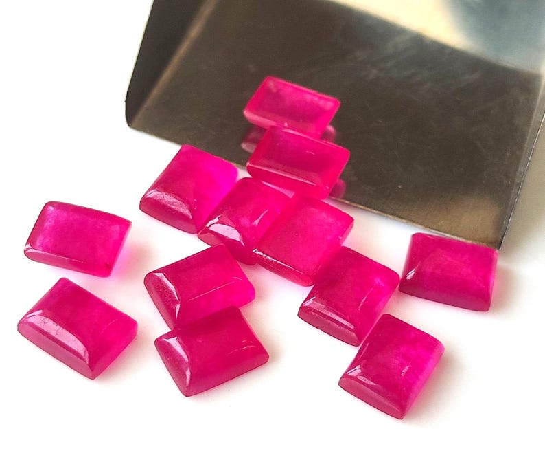 Red Ruby Quartz Gemstone Rectangle Cabochon Flat Back Calibrated Size 3x5,4x6,5x7,6x8,7x9,8x10,9x11,10x12,10x14,12x16,13x18,15x20,20x30 mm image 4