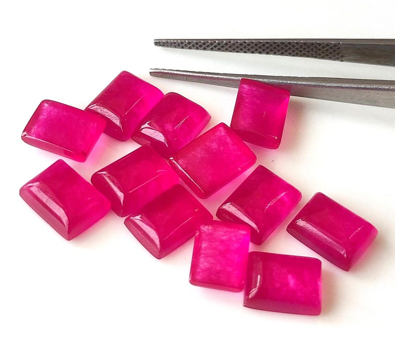 Red Ruby Quartz Gemstone Rectangle Cabochon Flat Back Calibrated Size 3x5,4x6,5x7,6x8,7x9,8x10,9x11,10x12,10x14,12x16,13x18,15x20,20x30 mm image 10