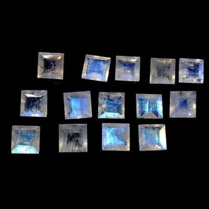 Faceted Rainbow Moonstone Natural Square Faceted Cut Loose Gemstone 3,4,5,6,7,8,9,10,11,12,13,14,15,16,17,18,19,20,25,30,40 MM