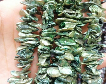 High quality Natural Green Freshwater pearl Chips 4-6 mm,6-8 mm,8-10 mm,10-12 mm,12-14 mm,14-16 mm,16-18 mm